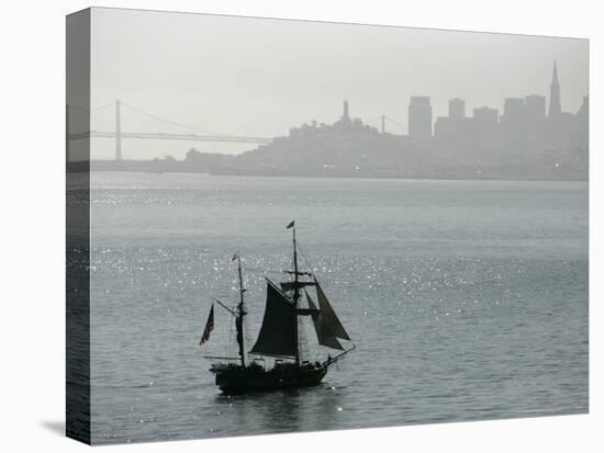 Hawaiian Chieftan, Tallship Saling on the San Francisco Bay, c.2007-Eric Risberg-Stretched Canvas