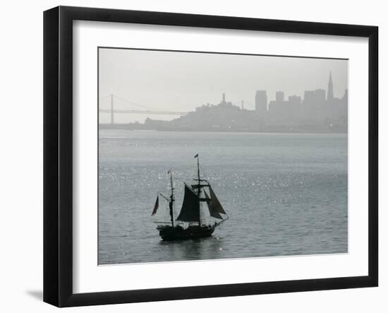 Hawaiian Chieftan, Tallship Saling on the San Francisco Bay, c.2007-Eric Risberg-Framed Photographic Print