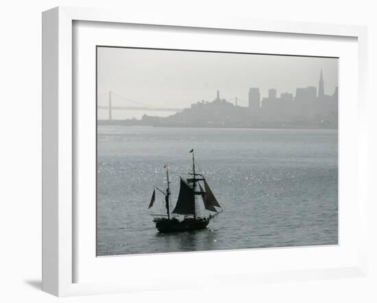 Hawaiian Chieftan, Tallship Saling on the San Francisco Bay, c.2007-Eric Risberg-Framed Photographic Print