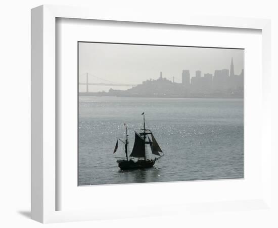 Hawaiian Chieftan, Tallship Saling on the San Francisco Bay, c.2007-Eric Risberg-Framed Photographic Print