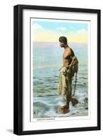 Hawaiian Fisherman-null-Framed Art Print