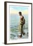 Hawaiian Fisherman-null-Framed Art Print