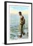 Hawaiian Fisherman-null-Framed Art Print