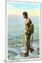 Hawaiian Fisherman-null-Mounted Art Print