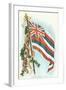 Hawaiian Flag and Leis-null-Framed Art Print