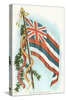 Hawaiian Flag and Leis-null-Stretched Canvas