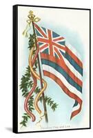 Hawaiian Flag and Leis-null-Framed Stretched Canvas