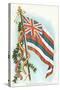 Hawaiian Flag and Leis-null-Stretched Canvas