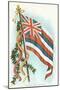 Hawaiian Flag and Leis-null-Mounted Art Print