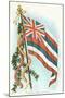 Hawaiian Flag and Leis-null-Mounted Art Print