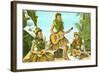 Hawaiian Hula Dancers with Guitar and Ukuleles-null-Framed Art Print