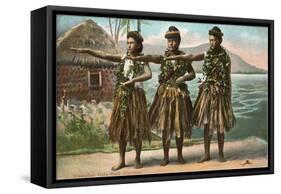 Hawaiian Hula Dancers-null-Framed Stretched Canvas