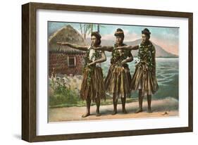 Hawaiian Hula Dancers-null-Framed Art Print