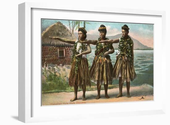 Hawaiian Hula Dancers-null-Framed Art Print