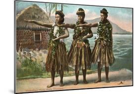 Hawaiian Hula Dancers-null-Mounted Art Print