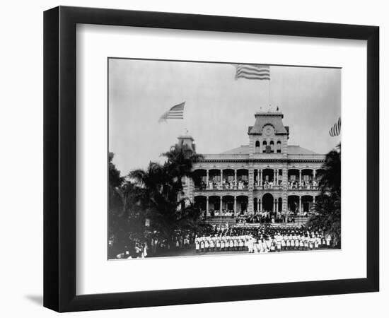 Hawaiian Island Annexation Ceremony-null-Framed Photographic Print