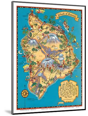 Hawaii Hawaiian Big Isle Map United States America Travel Advertisement Poster 