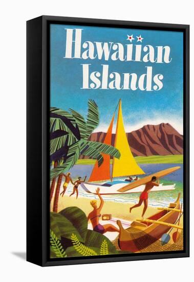 Hawaiian Islands Poster-null-Framed Stretched Canvas