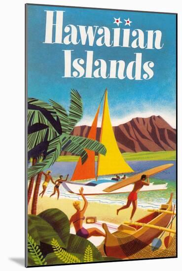 Hawaiian Islands Poster-null-Mounted Art Print