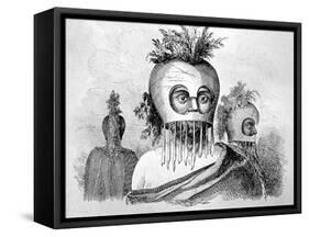 Hawaiian Man Wearing a Gourd Mask, 18th Century-John Webber-Framed Stretched Canvas