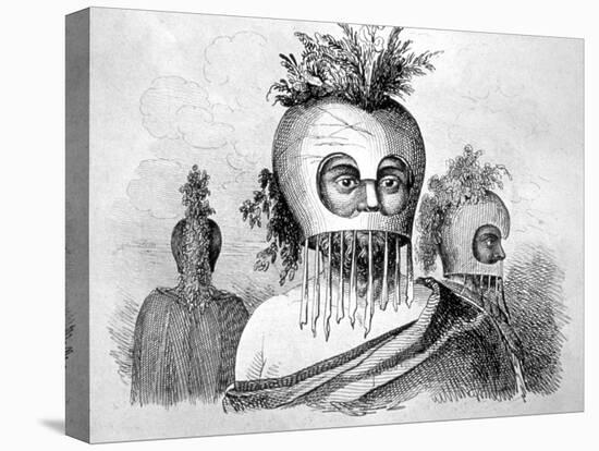 Hawaiian Man Wearing a Gourd Mask, 18th Century-John Webber-Stretched Canvas