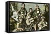 Hawaiian Music Girls-null-Framed Stretched Canvas