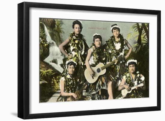 Hawaiian Music Girls-null-Framed Art Print