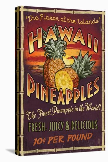 Hawaiian Pineapple-Lantern Press-Stretched Canvas