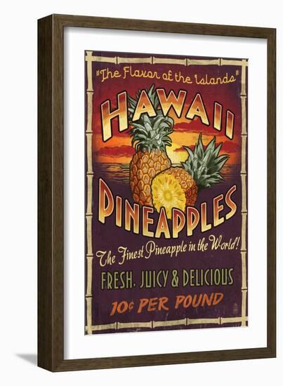 Hawaiian Pineapple-Lantern Press-Framed Art Print