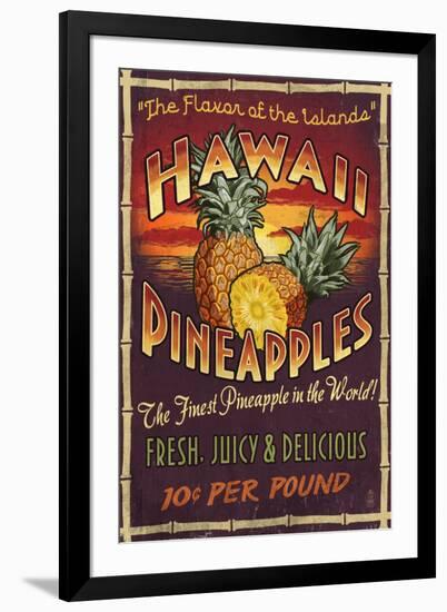 Hawaiian Pineapple-Lantern Press-Framed Art Print