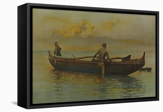 Hawaiian's Canoe, Kaneohe Bay, 1915-A. R. Gurrey Jr.-Framed Stretched Canvas