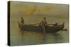 Hawaiian's Canoe, Kaneohe Bay, 1915-A. R. Gurrey Jr.-Stretched Canvas