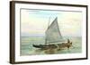 Hawaiian Sailing Canoe-null-Framed Art Print