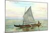 Hawaiian Sailing Canoe-null-Mounted Art Print