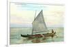 Hawaiian Sailing Canoe-null-Framed Art Print