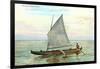 Hawaiian Sailing Canoe-null-Framed Art Print