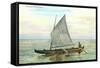 Hawaiian Sailing Canoe-null-Framed Stretched Canvas