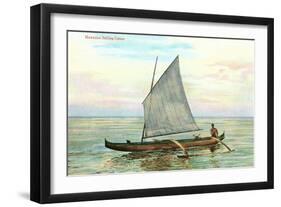 Hawaiian Sailing Canoe-null-Framed Art Print