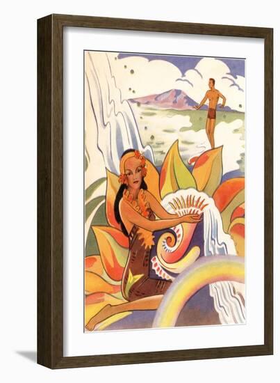 Hawaiian Scene, Graphics-null-Framed Art Print