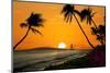 Hawaiian Sunset with Sailboat and Mountains-jdross75-Mounted Photographic Print