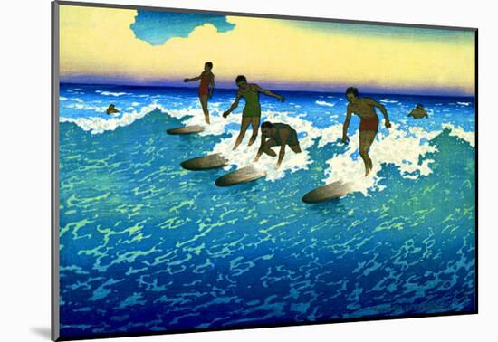 Hawaiian Surf Riders-null-Mounted Giclee Print