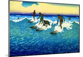 Hawaiian Surf Riders-null-Mounted Giclee Print