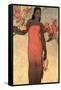 Hawaiian Woman with Fruit and Flowers-null-Framed Stretched Canvas