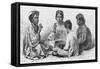 Hawaiian Women & Child Eating Poi-Kean Collection-Framed Stretched Canvas
