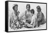 Hawaiian Women & Child Eating Poi-Kean Collection-Framed Stretched Canvas