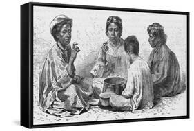 Hawaiian Women & Child Eating Poi-Kean Collection-Framed Stretched Canvas