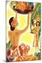 Hawaiian Women with Fruit, Graphics-null-Mounted Art Print