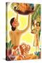 Hawaiian Women with Fruit, Graphics-null-Stretched Canvas