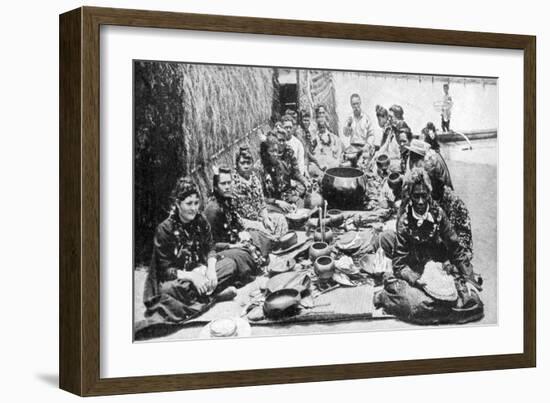 Hawaiians at a Banquet, Hawaii, 1922-RM Clutterbuck-Framed Giclee Print