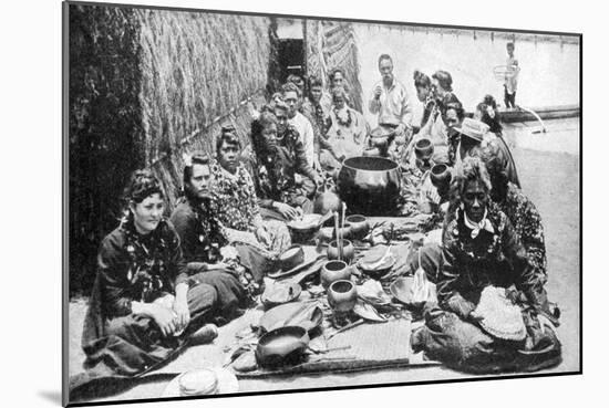 Hawaiians at a Banquet, Hawaii, 1922-RM Clutterbuck-Mounted Giclee Print